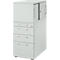 Schäfer Shop Genius Conteneur latéral avec armoire supérieure avec porte coulissante, conteneur et porte coulissante verrouillables, avec poignée carrée, gris clair 