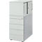 Schäfer Shop Genius Conteneur latéral avec armoire supérieure avec porte coulissante, conteneur et porte coulissante verrouillables, avec rainure de préhension, gris clair 