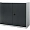 Schäfer Shop Genius Draaideurkast FS, staal, met ventilatiegaten, B 1343 x D 520 x H 1105 mm, 3 OH, tot 450 kg, aluminium wit/blauwgrijs