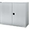 Schäfer Shop Genius Draaideurkast FS, staal, met ventilatiegaten, B 1343 x D 520 x H 1105 mm, 3 OH, tot 450 kg, witaluminium/wit-aluminium