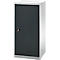 Schäfer Shop Genius draaideurkast FS, staal, met ventilatieopeningen, B 545 x D 420 x H 1105 mm, 3 OH, alu wit RAL 9006/antracietgrijs RAL 7016, tot 250 kg