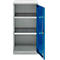 Schäfer Shop Genius draaideurkast FS, staal, met ventilatieopeningen, B 545 x D 420 x H 1105 mm, 3 OH, lichtgrijs RAL 7035/ gentiaanblauw RAL 5010, tot 250 kg