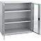 Schäfer Shop Genius dubbeldeurskast FS, staal, kijkvenster, ventilatiegaten, B 1055 x D 520 x H 1105 mm, 3 OH, witaluminium/wit-aluminium, tot 300 kg