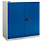 Schäfer Shop Genius dubbeldeurskast FS, staal, met ventilatiegaten, B 1055 x D 520 x H 1105 mm, 3 OH, lichtgrijs/ gentiaanblauw, tot 300 kg
