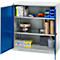 Schäfer Shop Genius dubbeldeurskast FS, staal, met ventilatiegaten, B 1055 x D 520 x H 1105 mm, 3 OH, lichtgrijs/ gentiaanblauw, tot 300 kg