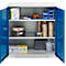 Schäfer Shop Genius dubbeldeurskast FS, staal, met ventilatiegaten, B 1055 x D 520 x H 1105 mm, 3 OH, lichtgrijs/ gentiaanblauw, tot 300 kg