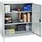 Schäfer Shop Genius dubbeldeurskast FS, staal, met ventilatiegaten, B 1055 x D 520 x H 1105 mm, 3 OH, lichtgrijs/lichtgrijs, tot 300 kg