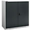 Schäfer Shop Genius dubbeldeurskast FS, staal, met ventilatiegaten, B 1055 x D 520 x H 1105 mm, 3 OH, witaluminium/antracietgrijs, tot 300 kg
