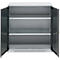 Schäfer Shop Genius dubbeldeurskast FS, staal, met ventilatiegaten, B 1055 x D 520 x H 1105 mm, 3 OH, witaluminium/antracietgrijs, tot 300 kg