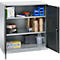 Schäfer Shop Genius dubbeldeurskast FS, staal, met ventilatiegaten, B 1055 x D 520 x H 1105 mm, 3 OH, witaluminium/antracietgrijs, tot 300 kg