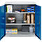 Schäfer Shop Genius dubbeldeurskast FS, staal, met ventilatiegaten, B 1055 x D 520 x H 1105 mm, 3 OH, witaluminium/ gentiaanblauw, tot 300 kg