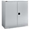 Schäfer Shop Genius dubbeldeurskast FS, staal, met ventilatiegaten, B 1055 x D 520 x H 1105 mm, 3 OH, witaluminium/wit-aluminium, tot 300 kg