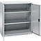Schäfer Shop Genius dubbeldeurskast FS, staal, met ventilatiegaten, B 1055 x D 520 x H 1105 mm, 3 OH, witaluminium/wit-aluminium, tot 300 kg