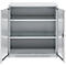 Schäfer Shop Genius dubbeldeurskast FS, staal, met ventilatiegaten, B 1055 x D 520 x H 1105 mm, 3 OH, witaluminium/wit-aluminium, tot 300 kg