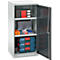 Schäfer Shop Genius dubbeldeurskast FS, staal, met ventilatiegaten, B 545 x D 520 x H 1105 mm, 3 OH, lichtgrijs/antracietgrijs, tot 150 kg
