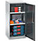 Schäfer Shop Genius dubbeldeurskast FS, staal, met ventilatiegaten, B 545 x D 520 x H 1105 mm, 3 OH, witaluminium/antracietgrijs, tot 150 kg
