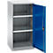 Schäfer Shop Genius dubbeldeurskast FS, staal, met ventilatiegaten, B 545 x D 520 x H 1105 mm, 3 OH, witaluminium/ gentiaanblauw, tot 150 kg