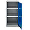 Schäfer Shop Genius dubbeldeurskast FS, staal, met ventilatiegaten, B 545 x D 520 x H 1105 mm, 3 OH, witaluminium/ gentiaanblauw, tot 150 kg
