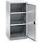 Schäfer Shop Genius dubbeldeurskast FS, staal, met ventilatiegaten, B 545 x D 520 x H 1105 mm, 3 OH, witaluminium/wit-aluminium, tot 150 kg