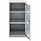 Schäfer Shop Genius dubbeldeurskast FS, staal, met ventilatiegaten, B 545 x D 520 x H 1105 mm, 3 OH, witaluminium/wit-aluminium, tot 150 kg