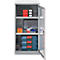 Schäfer Shop Genius dubbeldeurskast FS, staal, met ventilatiegaten, B 545 x D 520 x H 1105 mm, 3 OH, witaluminium/wit-aluminium, tot 150 kg