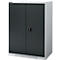 Schäfer Shop Genius dubbeldeurskast FS, staal, met ventilatiegaten, B 810 x D 520 x H 1105 mm, 3 OH, witaluminium/antracietgrijs, tot 180 kg