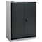 Schäfer Shop Genius dubbeldeurskast FS, staal, met ventilatiegaten, B 810 x D 520 x H 1105 mm, 3 OH, witaluminium/antracietgrijs, tot 180 kg