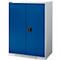 Schäfer Shop Genius dubbeldeurskast FS, staal, met ventilatiegaten, B 810 x D 520 x H 1105 mm, 3 OH, witaluminium/ gentiaanblauw, tot 180 kg