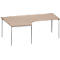 Schäfer Shop Genius écrit. 90° li, 4-F, bureau d'angle MODENA FLEX 90°,approche à gauche, L 2000 mm, décor chêne