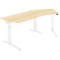 Schäfer Shop Genius ERGOSTYLE S bureau, 135°, C-poot frame, bevestiging rechts, handmatig in hoogte verstelbaar, melaminehars gecoat, B 2165 x D 800 x H 675-895 mm, ahorn/wit