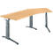 Schäfer Shop Genius ERGOSTYLE S bureau, 135°, C-poot frame, bevestiging rechts, handmatig in hoogte verstelbaar, melaminehars gecoat, B 2165 x D 800 x H 675-895 mm, beuken/antraciet