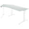 Schäfer Shop Genius ERGOSTYLE S bureau, 135°, C-voet frame, linkse bevestiging, handmatig in hoogte verstelbaar, melaminehars gecoat, B 2165 x D 800 x H 675-895 mm, lichtgrijs/wit