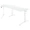 Schäfer Shop Genius ERGOSTYLE S bureau, 135°, C-voet frame, linkse bevestiging, handmatig in hoogte verstelbaar, melaminehars gecoat, B 2165 x D 800 x H 675-895 mm, wit/wit