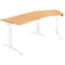 Schäfer Shop Genius ERGOSTYLE S bureau, 135°, C-voet frame, rechts uitschuifbaar, handmatig in hoogte verstelbaar, melaminehars gecoat, B 2165 x D 800 x H 675-895 mm, beuken/wit