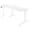 Schäfer Shop Genius ERGOSTYLE S bureau, 135°, één niveau, elektrisch in hoogte verstelbaar, aanbouw links, C-voet, B 2165 x D 800 x H 715-1182 mm, incl. Memory Master, wit/wit