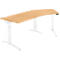 Schäfer Shop Genius ERGOSTYLE S bureau, 135°, één niveau, elektrisch in hoogte verstelbaar, bevestiging rechts, C-voet, B 2165 x D 800 x H 715-1182 mm, incl. Memory Master, beuken/wit