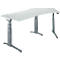 Schäfer Shop Genius ERGOSTYLE S bureau, 135°, elektrisch in hoogte verstelbaar, aanbouw rechts, tweetraps, C-voet, B 2165 x D 800 x H 645-1305 mm, incl. Memory Master, lichtgrijs/antraciet