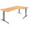 Schäfer Shop Genius ERGOSTYLE S bureau, 90°, C-poot frame, aanbouw rechts, handmatig in hoogte verstelbaar, melaminehars gecoat, B 2000 x D 800 x H 675-895 mm, beuken/antraciet