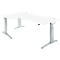 Schäfer Shop Genius ERGOSTYLE S bureau, 90°, C-poot frame, linkse bevestiging, handmatig in hoogte verstelbaar, melaminehars gecoat, B 2000 x D 800 x H 675-895 mm, ahorn/blank aluminium