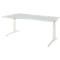 Schäfer Shop Genius ERGOSTYLE S bureau, handmatig in hoogte verstelbaar, rechthoekig, C-poot, bevestiging links, B 1800 x D 800/1000 x H 675-895 mm, lichtgrijs/wit