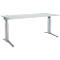 Schäfer Shop Genius ERGOSTYLE S bureau, handmatig in hoogte verstelbaar, rechthoekig, C-voet, B 1800 x D 800 x H 675-895 mm, aluminium lichtgrijs/wit