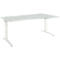 Schäfer Shop Genius ERGOSTYLE S bureau, handmatig in hoogte verstelbaar, rechthoekig, C-voet, rechts uitschuifbaar, B 1800 x D 800/1000 x H 675-895 mm, lichtgrijs/wit