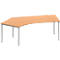 Schäfer Shop Genius escritorio angular MODENA FLEX 135°, fijación a la izquierda, tubo cuadrado de 4 patas, A 2165 mm, haya/blanco