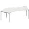 Schäfer Shop Genius escritorio angular MODENA FLEX 135°, fijación izquierda, aluminio gris claro/blanco