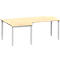 Schäfer Shop Genius escritorio angular MODENA FLEX 90°, fijación izquierda, tubo cuadrado de 4 patas, An 2000 mm, arce/blanco