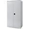 Schäfer Shop Genius Flügeltürenschrank FS, Stahl, mit Belüftungslöchern, B 1055 x T 620 x H 1950 mm, 5 OH, Weißalu/Weißalu, bis 500 kg 