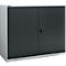 Schäfer Shop Genius Flügeltürenschrank FS, Stahl, mit Belüftungslöchern, B 1343 x T 520 x H 1105 mm, 3 OH, Weißalu/Anthrazitgrau, bis 450 kg