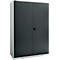 Schäfer Shop Genius Flügeltürenschrank FS, Stahl, mit Belüftungslöchern, B 1343 x T 620 x H 1950 mm, 5 OH, Lichtgrau/Anthrazitgrau, bis 750 kg 