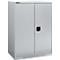 Schäfer Shop Genius Flügeltürenschrank FS, Stahl, mit Belüftungslöchern, B 810 x T 520 x H 1105 mm, 3 OH, Weißalu/Weißalu, bis 180 kg