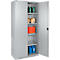 Schäfer Shop Genius Flügeltürenschrank FS, Stahl, mit Belüftungslöchern, B 810 x T 520 x H 1950 mm, 5 OH, Weißalu/Weißalu, bis 300 kg